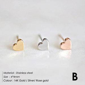 Woman Minimalist Geometric Stainless Steel Earrings Fashion Jewelry 2020 Korean Stud Earrings for women Heart Earring Wholesale
