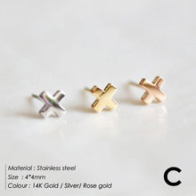 Load image into Gallery viewer, Woman Minimalist Geometric Stainless Steel Earrings Fashion Jewelry 2020 Korean Stud Earrings for women Heart Earring Wholesale
