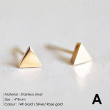 Load image into Gallery viewer, Woman Minimalist Geometric Stainless Steel Earrings Fashion Jewelry 2020 Korean Stud Earrings for women Heart Earring Wholesale
