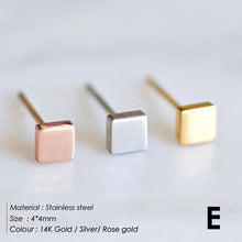 Load image into Gallery viewer, Woman Minimalist Geometric Stainless Steel Earrings Fashion Jewelry 2020 Korean Stud Earrings for women Heart Earring Wholesale
