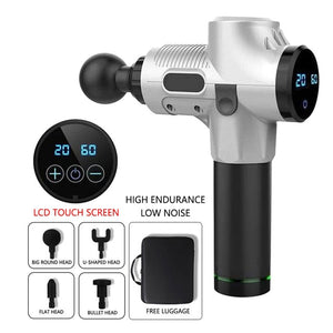 LCD Display Body Massage Gun Exercising Muscle Electric Massager Gun head Massager for Neck and Back Vibrator Slimming Shaping