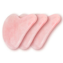 Load image into Gallery viewer, Natural Jade Guasha Stone Board Massage Rose Quartz Guasha Plate Jade Face Massager Scrapers Tools For Face Neck Back Body
