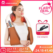 Load image into Gallery viewer, (with Gift Box)JinKaiRui U Shape Electrical Shiatsu Back Neck Shoulder Body Massager Infrared Heated Kneading Car/Home Massagem

